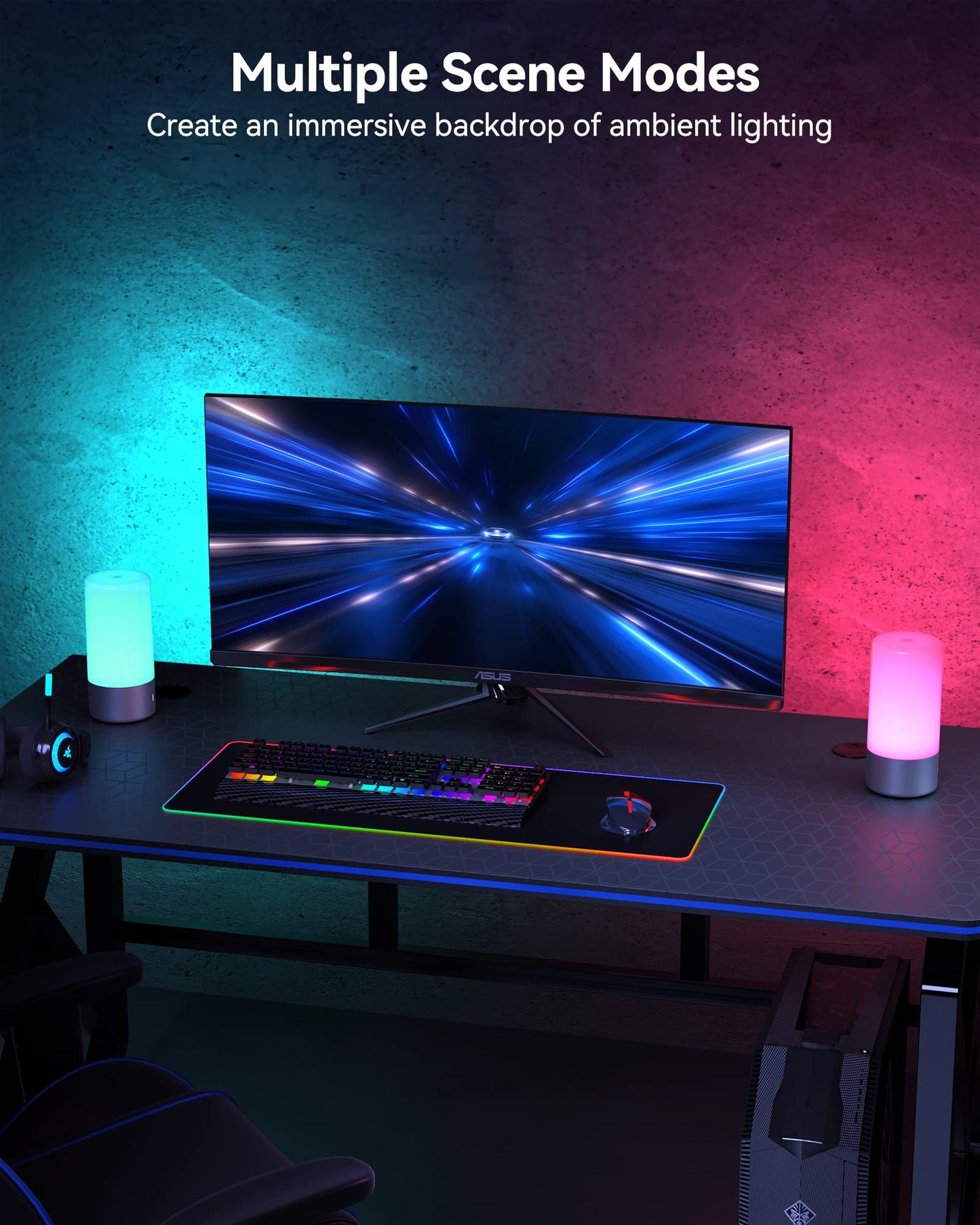 Touch Bedside Table Lamp, [Sleek Design & RGB Mode] 3 Way Dimmable Small Lamp for Bedroom, LED Lamp with Warm White Lights, Multi-Color Smart Nightstand Lamp for for Living Room Home Gifts