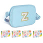COSHAYSOO Pink Belt Bag Small Waist Fanny Pack Mini Crossbody Purse with Initial Preppy Letter Patch for Teen Girl Women Workout, Cross Body Chest Pouch Trending Birthday Gift Idea (S)