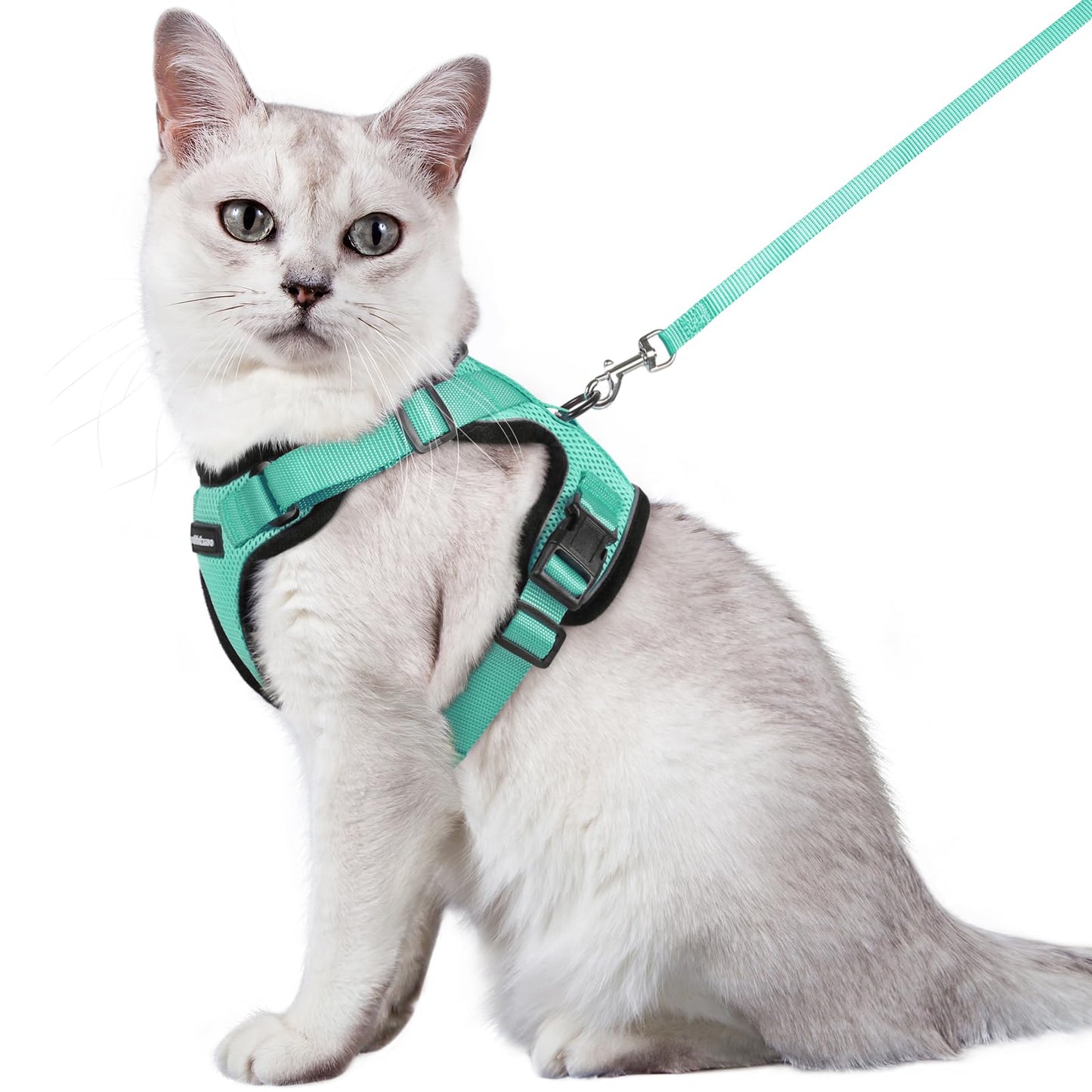 rabbitgoo Cat Harness and Leash for Walking, Escape Proof Soft Adjustable Vest Harnesses for Cats, Easy Control Breathable Reflective Strips Jacket, Black, XS