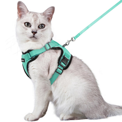 rabbitgoo Cat Harness and Leash for Walking, Escape Proof Soft Adjustable Vest Harnesses for Cats, Easy Control Breathable Reflective Strips Jacket, Black, XS