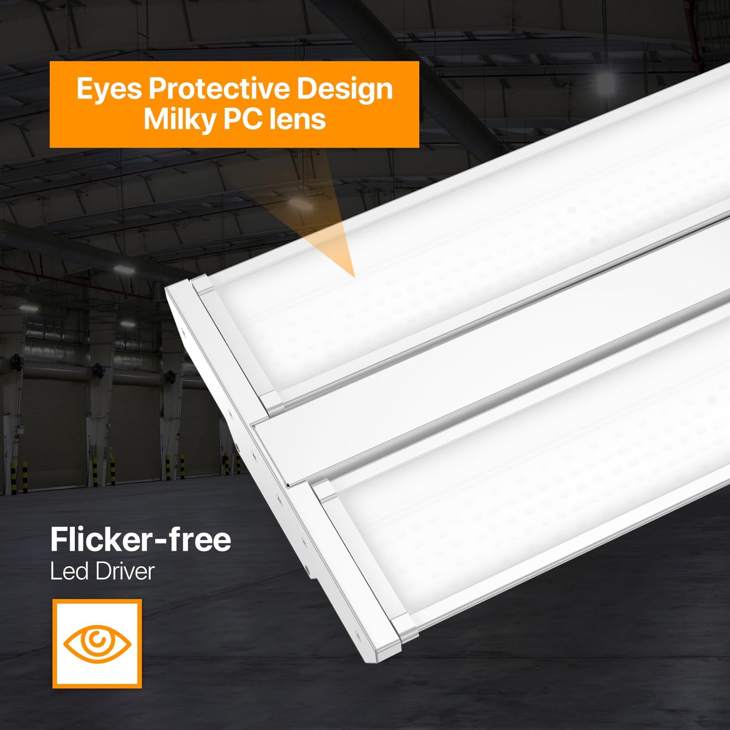 High Bay Led Shop Lights 150W 2Pack 4000K/5000K Switchable Linear High Bay Light Directional 0-10V Dimmable 100-277V Hardwire 135LM/W Commercial Lighting for Warehouse, Workshop, Supermarket