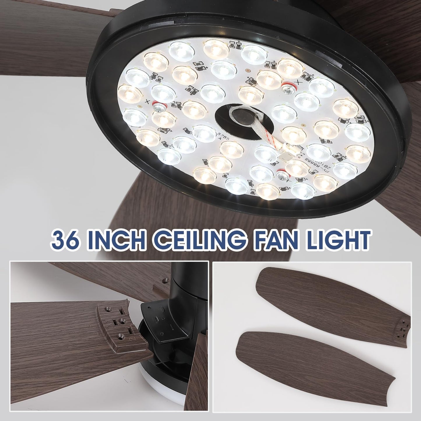 Ceiling Fans with Lights-36 Low Profile Ceiling Fan with Light and Remote/APP Control,Flush Mount,DC Reversible,LED Dimmable Blakc Ceiling Fans for Bedroom,Indoor/Outdoor Patio Use