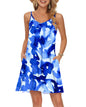 MISFAY Women's Summer Spaghetti Strap Casual Swing Tank Beach Cover Up Dress with Pockets