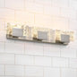 LED Bathroom Vanity Light: 24 inch Brushed Gold Acrylic Modern Lighting Fixtures - 3 Lights Contemporary Smoke Design Wall Lights Fixture Over Mirror 3000K