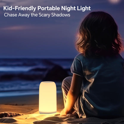Touch Bedside Table Lamp, [Sleek Design & RGB Mode] 3 Way Dimmable Small Lamp for Bedroom, LED Lamp with Warm White Lights, Multi-Color Smart Nightstand Lamp for for Living Room Home Gifts