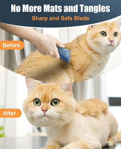 oneisall Pet Clipper for Cat Matted Hair, Pet Shaver for Cats Quiet Pet Hair Clippers Cordless Cat Clippers for Matted Hair Cat Clippers for Long Hair(Standard Blade)