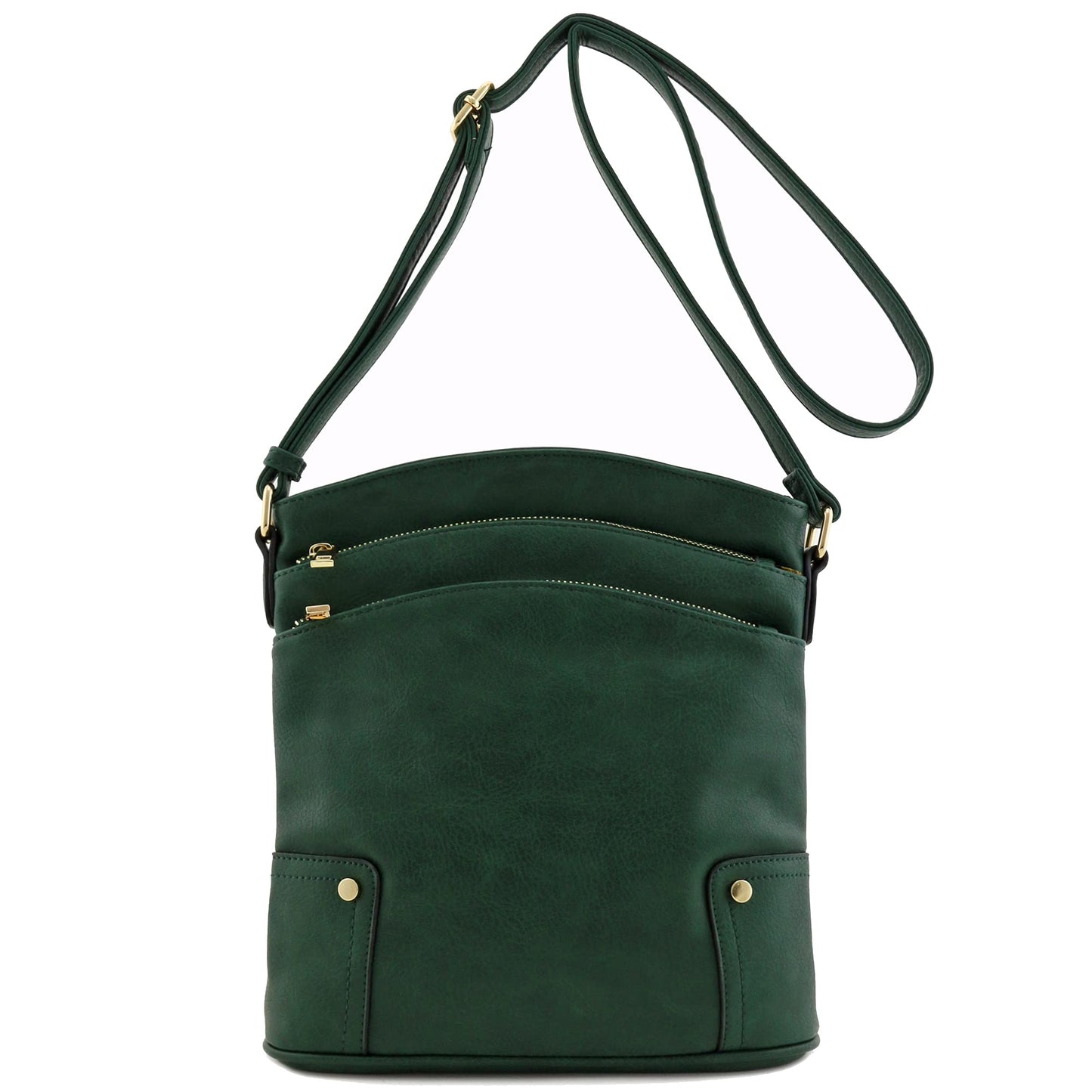 ALYSSA Triple Zip Pocket Large Crossbody Bag
