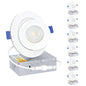 Ensenior 4 Pack 4 inch Gimbal Led Recessed Light with Junction Box, 90° Adjustable Directional Eyeball Lighting, Dimmable, 2700K/3000K/3500K/4000K/5000K, 900LM, 9W=100W-FCC Certified