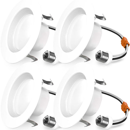 Sunco Recessed Lighting 6 Inch, Retrofit Can Lights, 965LM, 13W (75W Equivalent), Selectable CCT 2700K/3000K/3500K/4000K/5000K, Dimmable, Baffle Trim, Damp Rated UL 4 Pack