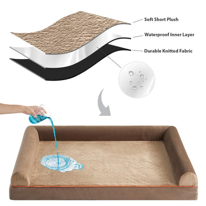 BFPETHOME Dog Beds for Large Dogs, Orthopedic Dog Bed for Medium Large Dogs,Big Waterproof Couch Dog Pet Bed with Removable Washable Cover