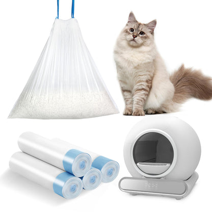 Self Cleaning Cat Litter Box, Ultra-Safe Protection Automatic Cat Litter Box, APP Control/Lower Entry/Large Capacity Cat Litter Box with 3 Rolls Liners & Mat, 65L, Gray
