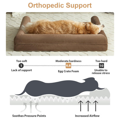 BFPETHOME Dog Beds for Large Dogs, Orthopedic Dog Bed for Medium Large Dogs,Big Waterproof Couch Dog Pet Bed with Removable Washable Cover