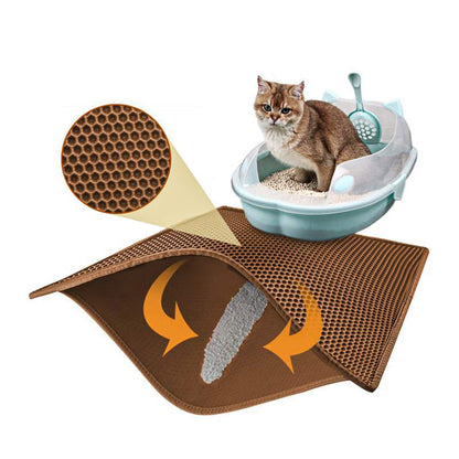 Pieviev Cat Litter Mat Double Layer Waterproof Urine Proof Trapping Mat 1 Pack (Gray, 24x15 Inch (Pack of 1))