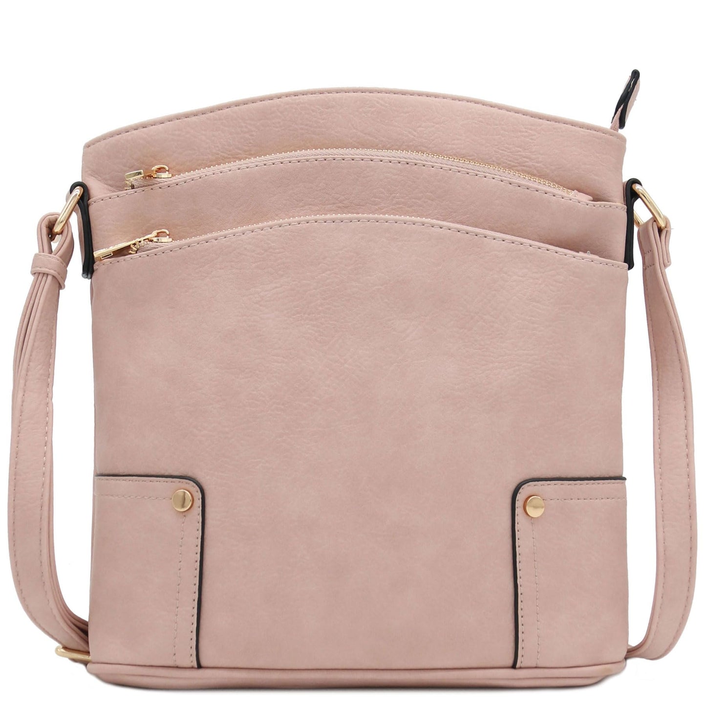 ALYSSA Triple Zip Pocket Large Crossbody Bag