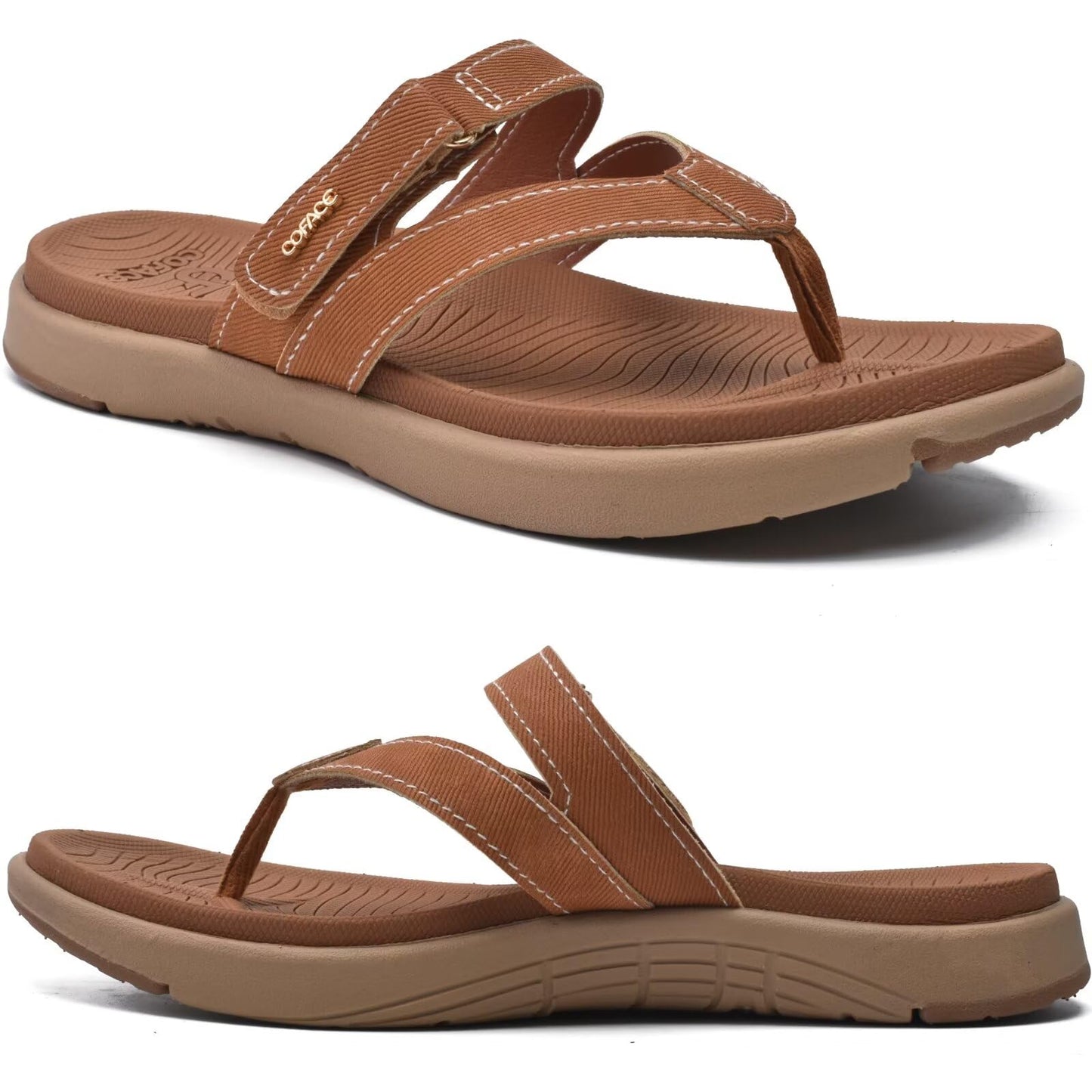 COFACE Womens Fashion Orthotic Flip Flops Ladies Slip On Lightweight Athletic Yoga Mat Cushion Thong Sandals With Comfortable Plantar Fasciitis Arch Support