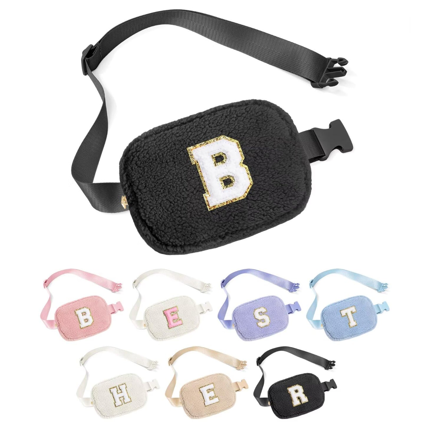 YOOLIFE Easter Gifts for Girls Kids Basket Stuffers - Birthday Gifts for Girls Daughter Sister Friends, Initial Crossbody Bag Belt Bag Fanny Pack for Women, Pink A