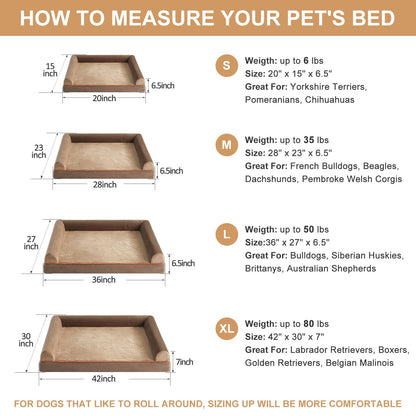 BFPETHOME Dog Beds for Large Dogs, Orthopedic Dog Bed for Medium Large Dogs,Big Waterproof Couch Dog Pet Bed with Removable Washable Cover