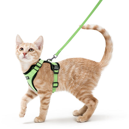 rabbitgoo Cat Harness and Leash for Walking, Escape Proof Soft Adjustable Vest Harnesses for Cats, Easy Control Breathable Reflective Strips Jacket, Black, XS