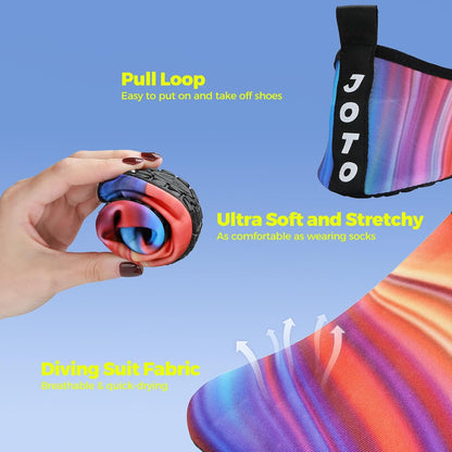 JOTO Water Shoes for Women Men Kids, Barefoot Quick-Dry Aqua Water Socks Slip-on Swim Beach Shoes for Snorkeling Surfing Kayaking Beach Walking Yoga
