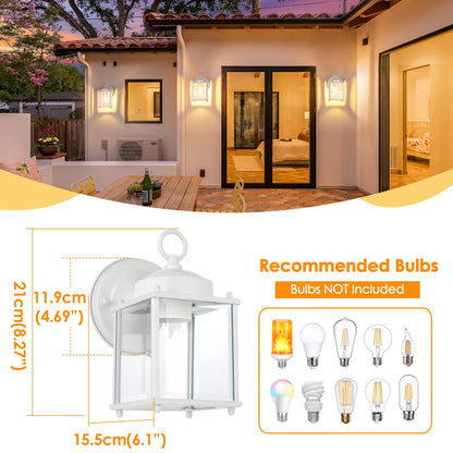 Outdoor Wall Lantern, Exterior Waterproof Wall Sconce Light Fixtures, Black Front Door Wall Lighting with Clear Beveled Glass Shade, 2 Pack