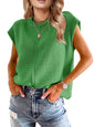 Womens Cap Sleeve Tops 2025 Trendy Tank Top Loose Knit Sweater Vests Cute Shirts Outfits Spring Fall Summer Tops