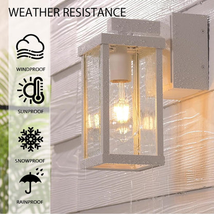Dusk to Dawn Porch Lights with GFCI Outlets Waterproof Outdoor Wall Lights Exterior Lighting Fixtures Modern Outside Lights Wall Mount for House Patio Garage,Black,11.8''H,1PC