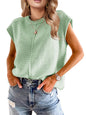 Womens Cap Sleeve Tops 2025 Trendy Tank Top Loose Knit Sweater Vests Cute Shirts Outfits Spring Fall Summer Tops