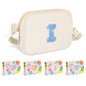 COSHAYSOO Pink Belt Bag Small Waist Fanny Pack Mini Crossbody Purse with Initial Preppy Letter Patch for Teen Girl Women Workout, Cross Body Chest Pouch Trending Birthday Gift Idea (S)