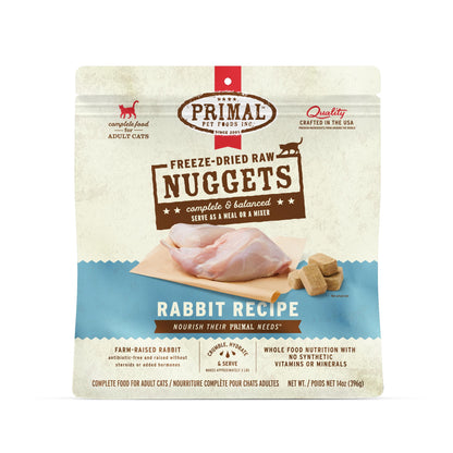 Primal Freeze Dried Raw Cat Food Nuggets Venison, Complete & Balanced Meal or Topper, Premium, Healthy, Grain Free, High Protein Raw Cat Food with Probiotics (14 oz)