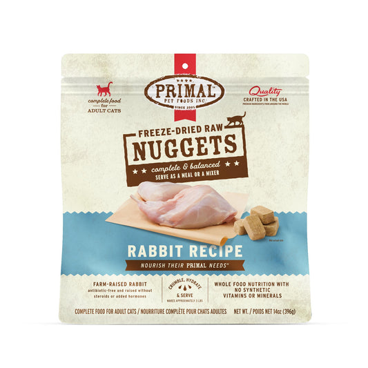 Primal Freeze Dried Raw Cat Food Nuggets Venison, Complete & Balanced Meal or Topper, Premium, Healthy, Grain Free, High Protein Raw Cat Food with Probiotics (14 oz)