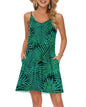 MISFAY Women's Summer Spaghetti Strap Casual Swing Tank Beach Cover Up Dress with Pockets