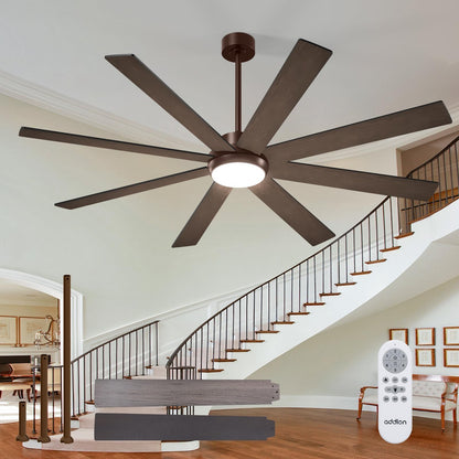 addlon 72 Inch Large Ceiling Fans with Lights, Black Ceiling Fan with Remote Control, Reversible, 5CCT, Dimmable, DC Motor, Modern Ceiling Fan for Living Room, Kitchen, Patio Indoor/Outdoor Use,