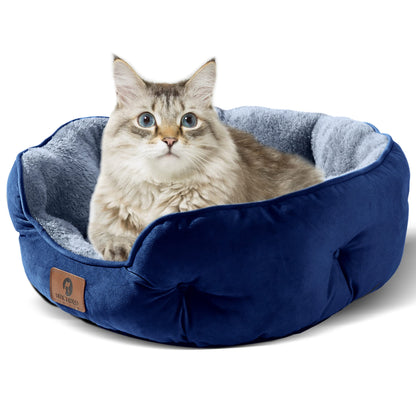 Asvin Small Dog Bed for Small Dogs, Cat Beds for Indoor Cats, Pet Bed for Puppy and Kitty, Extra Soft & Machine Washable with Anti-Slip & Water-Resistant Oxford Bottom, Grey, 20 inches