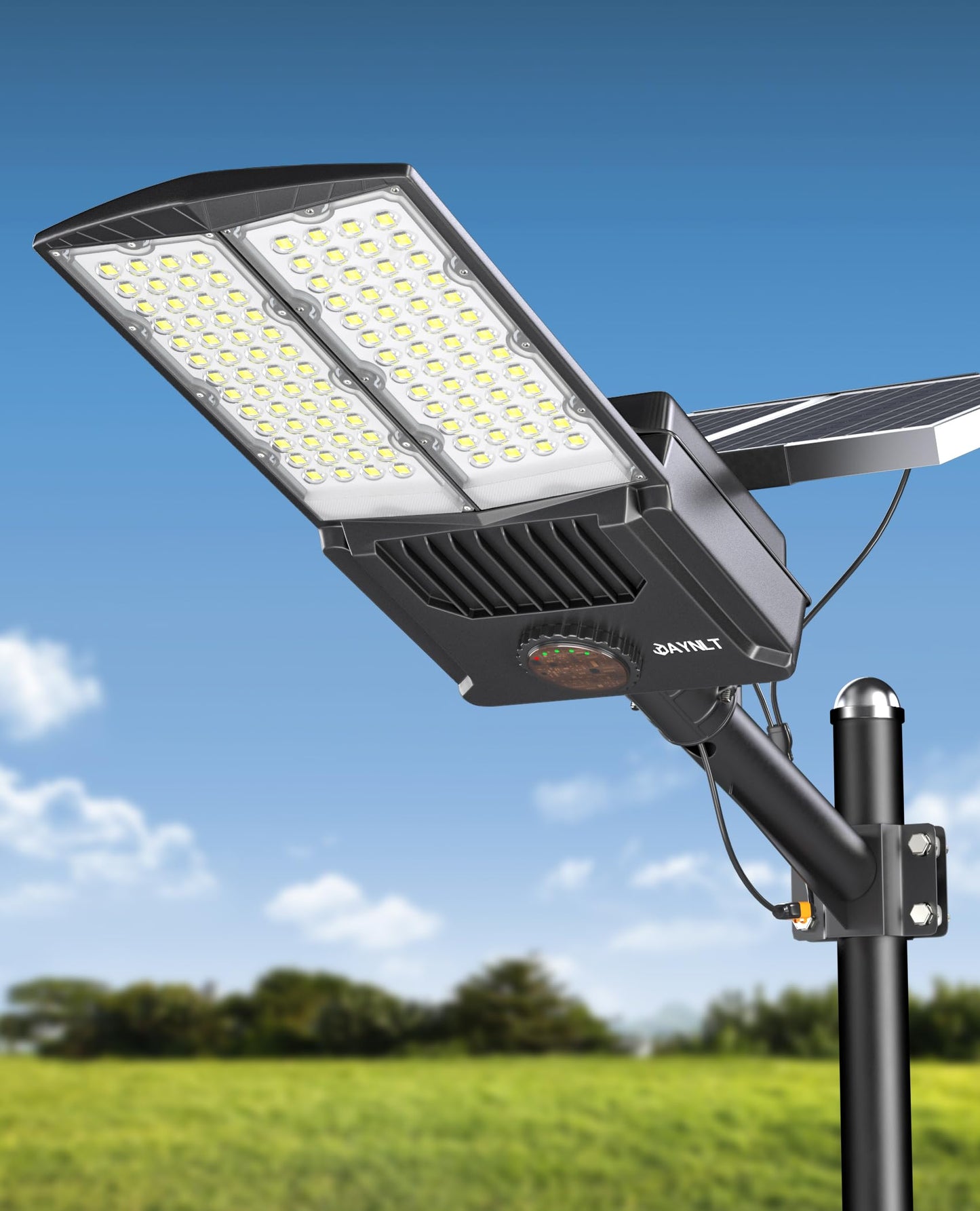 JAYNLT Y-12000W Solar Street Lights Outdoor,6500K High Lumen Solar Parking Lot Lights Commercial, Large Split Type Solar Flood Lights with Remote Control,Solar Security Lights for Yard,Driveway