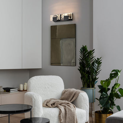 LED Bathroom Vanity Light: 24 inch Brushed Gold Acrylic Modern Lighting Fixtures - 3 Lights Contemporary Smoke Design Wall Lights Fixture Over Mirror 3000K