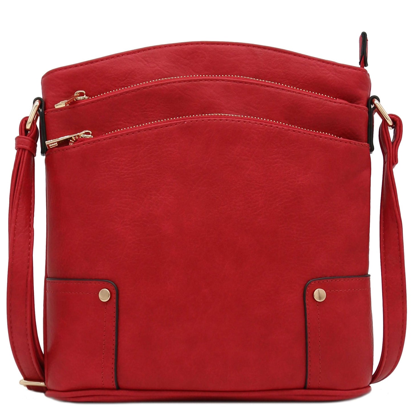 ALYSSA Triple Zip Pocket Large Crossbody Bag