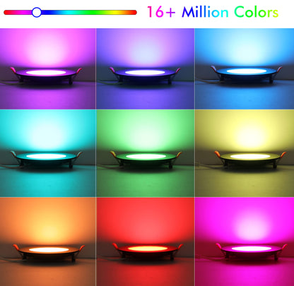 [6 Pack] CLOUDY BAY 4inch Smart WiFi LED Recessed Lights,RGBCW Color Changing Recessed Lighting,Compatible with Alexa and Google Home Assistant,10W 2700K-6500K,CRI90+ Wet Location,White Finish