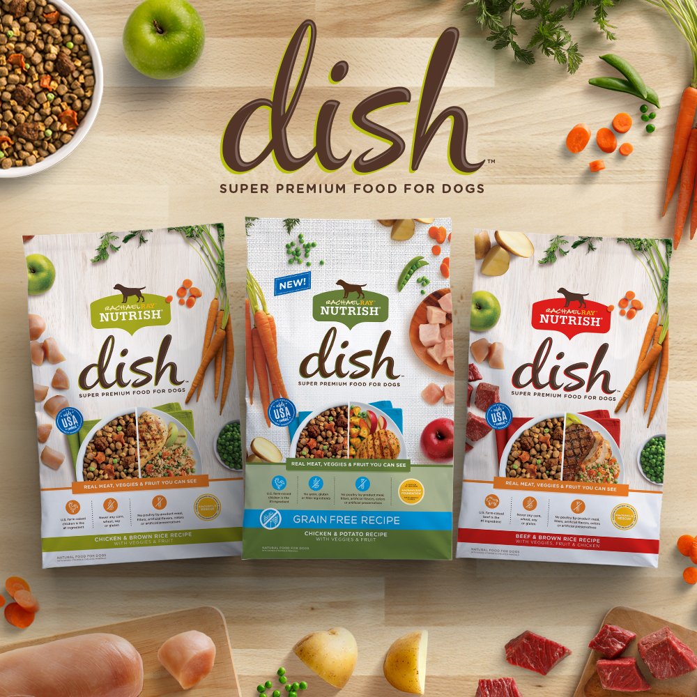Rachael Ray Nutrish Dish Premium Dry Dog Food, Chicken & Brown Rice Recipe with Veggies & Fruit, 23 Pounds