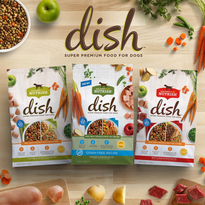 Rachael Ray Nutrish Dish Premium Dry Dog Food, Chicken & Brown Rice Recipe with Veggies & Fruit, 23 Pounds