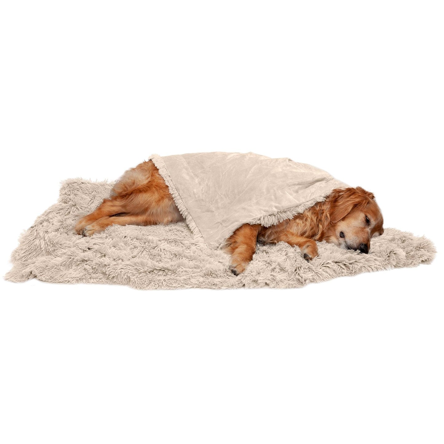 Furhaven - Manta impermeable y lavable para perros y gatos de interior, hecha en piel sintética de pelo largo sintético y terciopelo en color madera, XL, gris niebla
