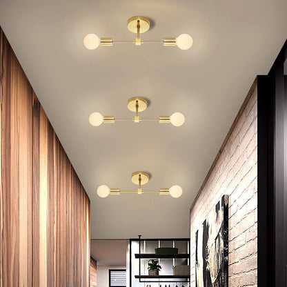 2 Lights Bathroom Wall Sconce Vanity Modern Industrial Wall Lamp Pole Wall Mount Lighting Fixture（Gold/Black Color）
