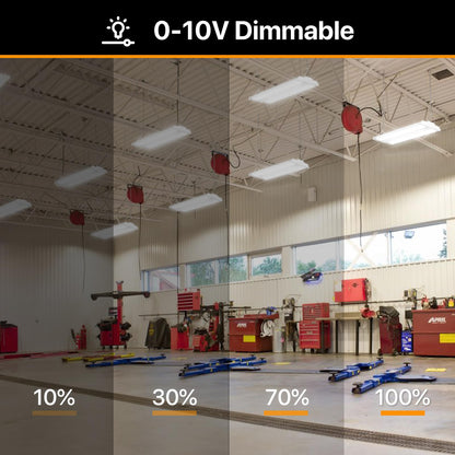 High Bay Led Shop Lights 150W 2Pack 4000K/5000K Switchable Linear High Bay Light Directional 0-10V Dimmable 100-277V Hardwire 135LM/W Commercial Lighting for Warehouse, Workshop, Supermarket
