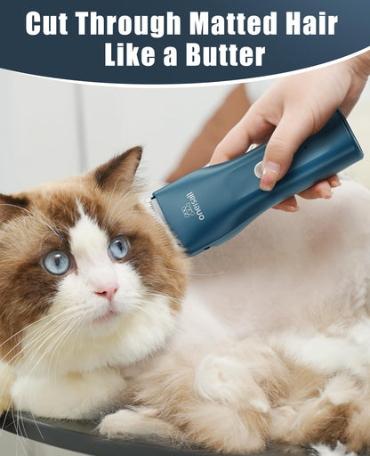 oneisall Pet Clipper for Cat Matted Hair, Pet Shaver for Cats Quiet Pet Hair Clippers Cordless Cat Clippers for Matted Hair Cat Clippers for Long Hair(Standard Blade)