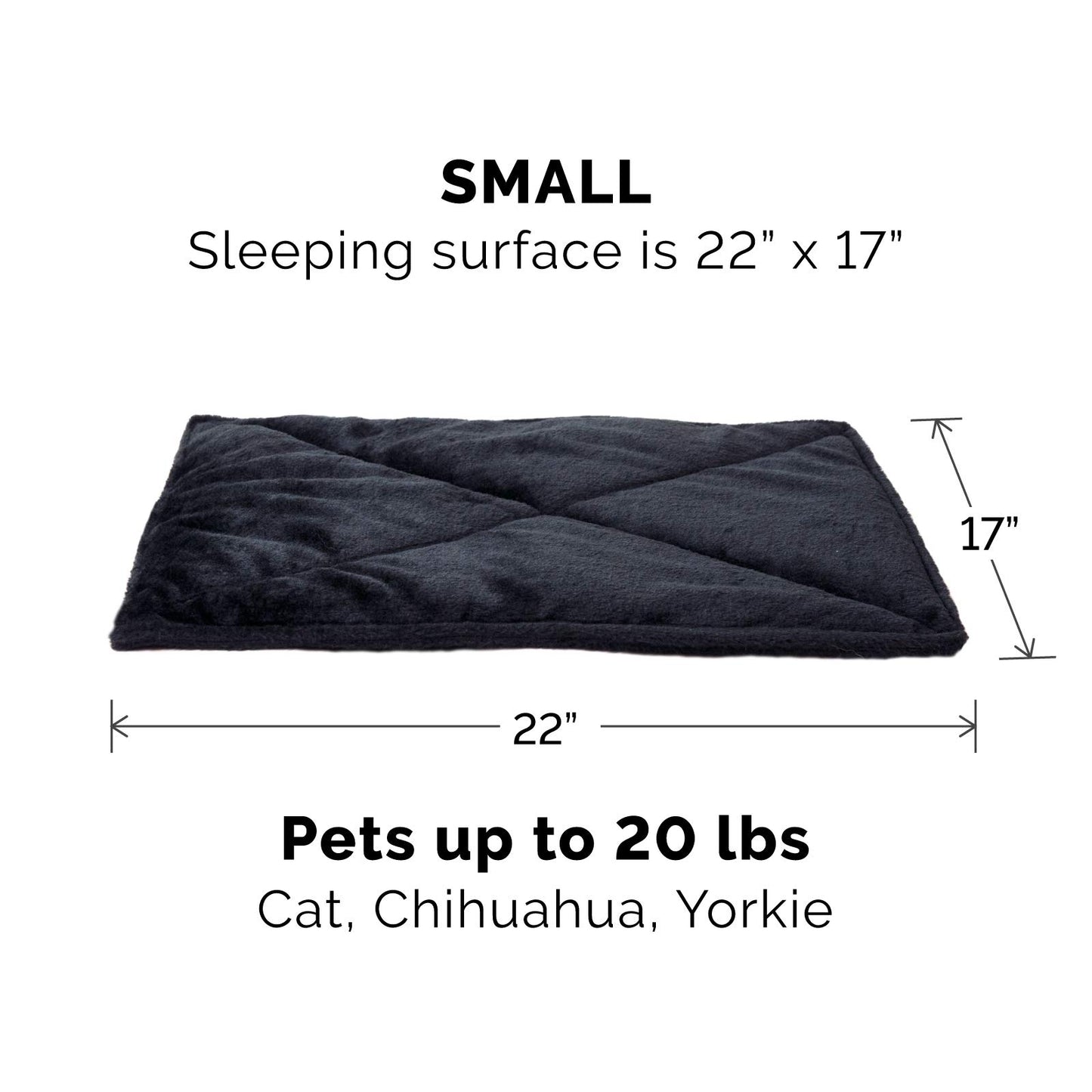 Furhaven ThermaNAP Self-Warming Cat Bed for Indoor Cats & Small Dogs, Washable & Reflects Body Heat - Quilted Faux Fur Reflective Bed Mat - Gray, Small