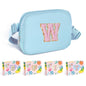 COSHAYSOO Pink Belt Bag Small Waist Fanny Pack Mini Crossbody Purse with Initial Preppy Letter Patch for Teen Girl Women Workout, Cross Body Chest Pouch Trending Birthday Gift Idea (S)