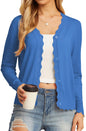 GRECERELLE Women's Long Sleeve V-Neck Button Down Cardigan Knit Shrugs Sweater