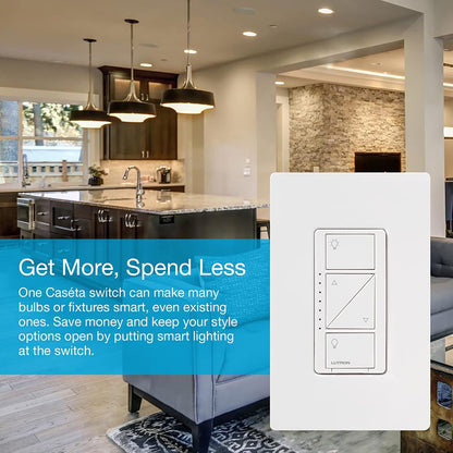Lutron Caseta Smart Lighting Kit w/ Hub, 2 Original Dimmer Switches, 2 Remotes & More for LED Light Bulbs, Works w/ Alexa, Apple Homekit, Google Home, No Neutral Req, Single-Pole/3-Way, P-BDG-PKG2W