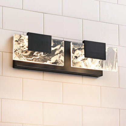 LED Bathroom Vanity Light: 24 inch Brushed Gold Acrylic Modern Lighting Fixtures - 3 Lights Contemporary Smoke Design Wall Lights Fixture Over Mirror 3000K