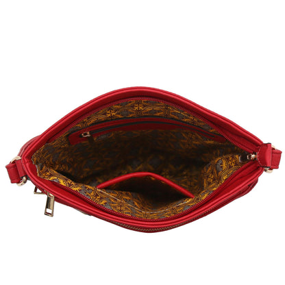 ALYSSA Triple Zip Pocket Large Crossbody Bag
