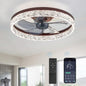 LEDIARY 20" Modern Ceiling Fans with Lights and Remote, Dimmable Low Profile Ceiling Fan, Flush Mount Ceiling Fan, Stepless Color Temperature Change and 6 Speeds - White